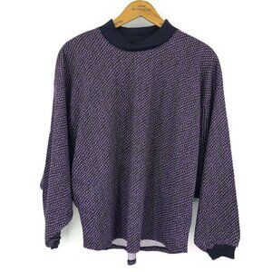 New VTG Crazee Wear Long Sleeve Shirt Mens Small Purple Black Gym 90s